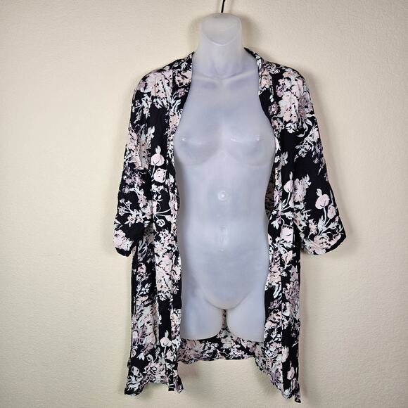 Vince Camuto Kimono Womens M Boho Floral Open Front Top Swim Coverup Vacation - Picture 6 of 15